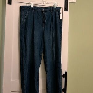 Old Navy extra high rise baggy wide leg pleated jeans
